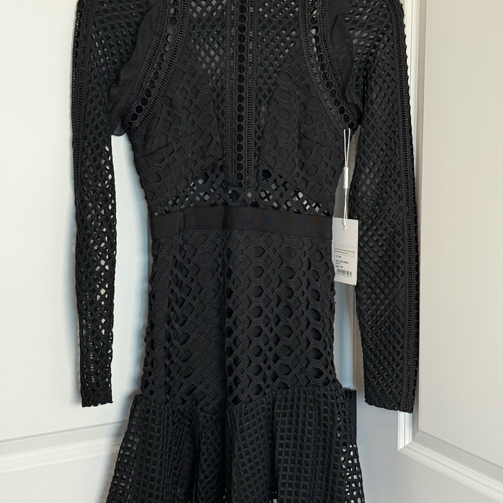 NWT Self-Portrait Elegant Black Mini Dress - Picture 2 of 6
